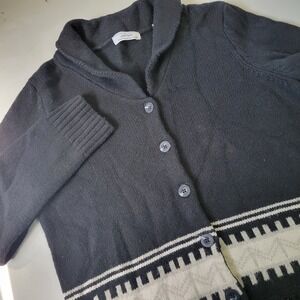Lord‎ & Taylor American Petite  Medium Wool Cardigan Shawl Collar Button Front